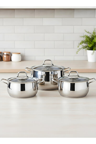 Top Chef طقم أواني طهي من الفولاذ المقاوم للصدأ مكون من 6 قطع، آمن للاستخدام ...