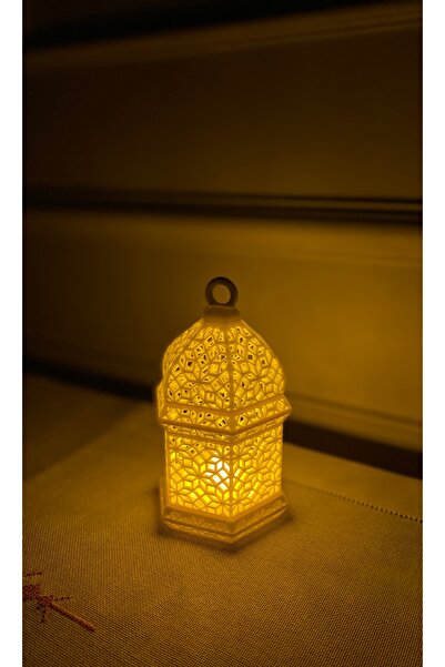 Zeyline Dekoratif LED Fener Lamba – LED Mum Dahil Masa Üstü Biblo & Gece Işığ...