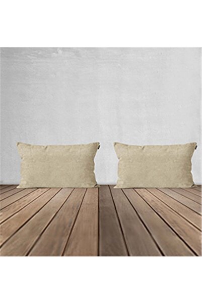 GOCCIA HOME 2'li Kadife Dokulu Kırlent Kılıfı Krem