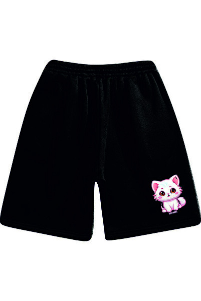HOFFNUNG Unisex 2Ip Comfortable Fit Pink Kitten Printed Sweatpants Shorts