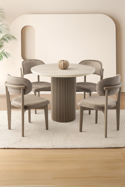 Sweet Home Masa Sandalye Yuvarlak Açılır Hilton Mdf Masa Ahşap Gürgen Nergis ...