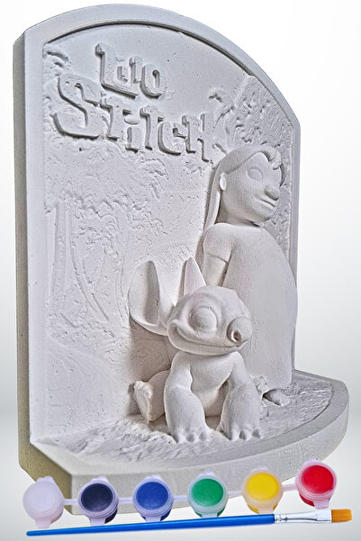 Craft3D Atölye Stich ve Lilo 15 cm Boyutunda Taş Figürü Eğitici Oyuncak Çocuk...