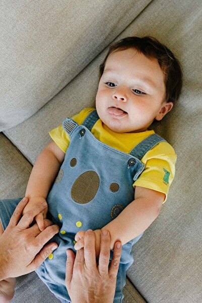 Boboli Kuala Nakışlı Erkek Bebek 2'li Salopet Şort Set