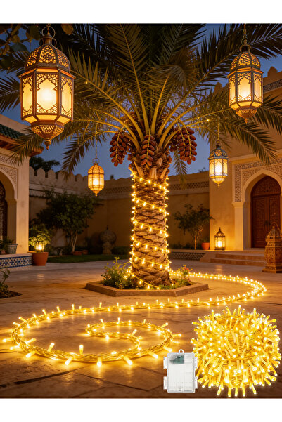 Yoawllty زينة رمضان، ١٥ مترًا، ١٥٠ مصباح LED، أضواء خرافية بيضاء دافئة تعمل ب...