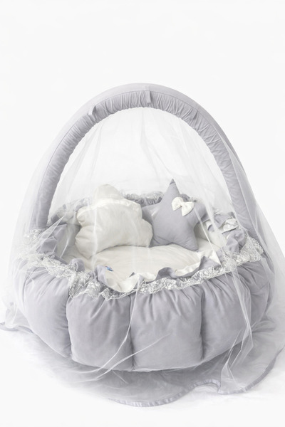 Jaju Baby Nest Gri Tasarım Lüx Oyun Minderi Jaju-babynest Anne Yanı Cibinlik ...