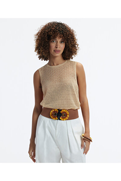 Yargıcı Kolsuz Bisiklet Yaka Triko