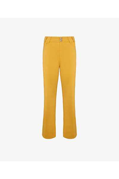 Yargıcı بنطلون كروب بتصميم مفصل بحزام غير من قماش الدنيم