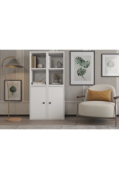 Nettrends Kapakli Rafli Çok Amaçli Dolap Beyaz 65 Cm Ça-d-1024-ç