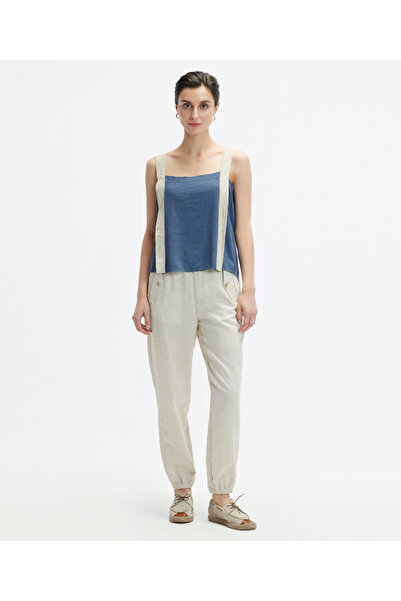 Yargıcı Beli Ve Paçası Lastikli Pantolon
