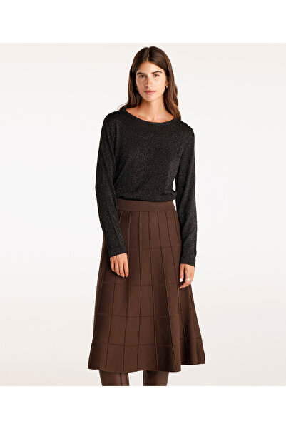 Yargıcı Decorated Knee Length Knitwear Skirt
