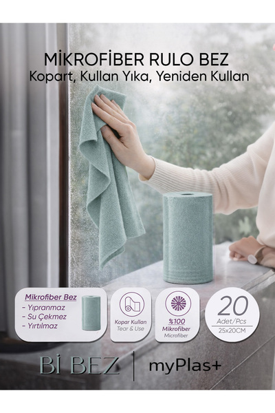 Myplas Pratik 25x25 Rulo Kopartılabilen Mikrofiber Bez