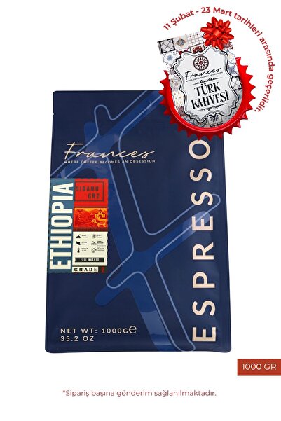 FRANCES %100 Arabica Ethiopia Sidamo GR2 Espresso | Orta-Koyu Kavrum | 1000 G...