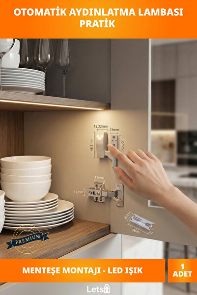 Letsii Otomatik Sensörlü LED Dolap İçi Aydınlatma Lambası