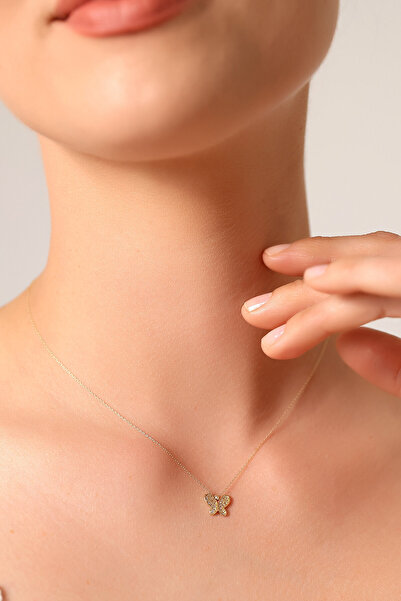 Kolyecik 14 Ayar Altın Kelebek Kolye