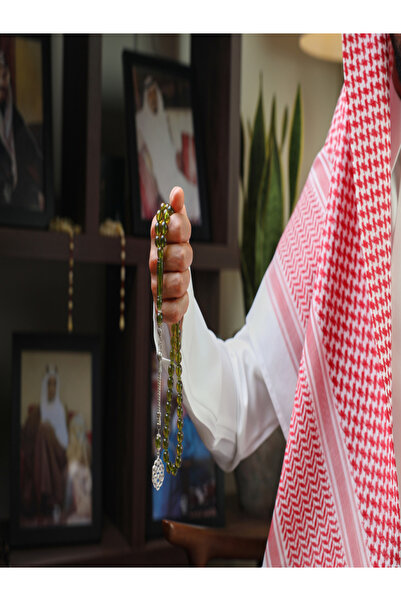 lubab سبحة بكلايت زيتي عشبي شفاف | طربزونة معدنية