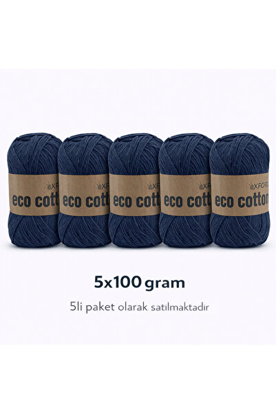 Oxford İplik 5'li Paket Eco Cotton - 100 gram 200 metre %100 Rejenere Pamuk Ö...