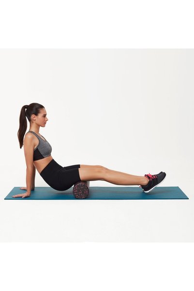 Actifoam Siyah-pembe Tırtıksız Pilates Silindiri Yoga Egzersiz Masaj Rulosu 90 Cm
