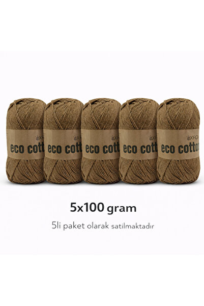 Oxford İplik 5'li Paket Eco Cotton - 100 gram 200 metre %100 Rejenere Pamuk Ö...