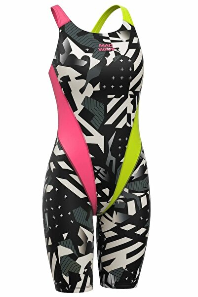 Mad Wave Kız Çocuk Mayosu antichlor Kneeskin - Renkli - M/8-9 YAŞ