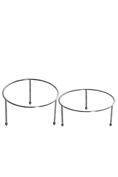 EF DEKORASYON EDEL&FEINE Tabak Sunum Standları 10cm ve 7cm Silver Pirinç