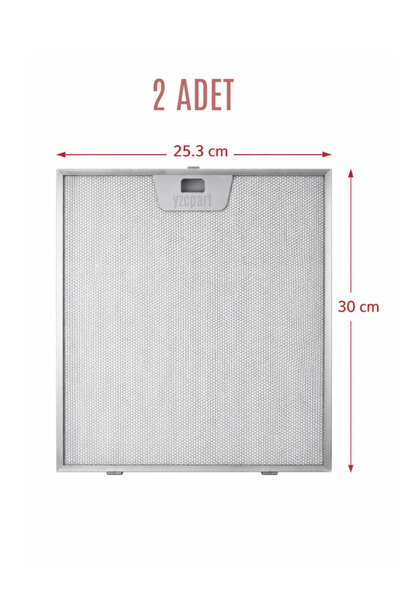 yzcpart Bosch Uyumlu Aspiratör Davlumbaz Alüminyum Yağ Filtresi 25.3 Cm x 30 ...