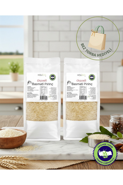 HOLİGO Organik Basmati Pirinç 1 Kg (PESTİSİT VE AFLATOKSİN ANALİZLİ) ( 500 gr...