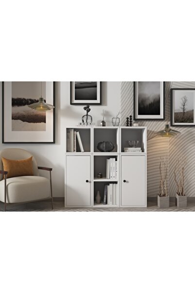 Nettrends Kapakli Rafli Çok Amaçli Dolap Beyaz ÇA-D-1040-Ç