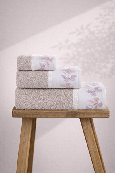 Ellia Soft طقم مناشف كارمن مكون من 3 قطع، 100% قطن، طقم حمام تركي فاخر، طقم ه...