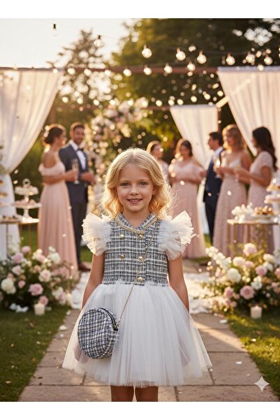 Hilal Akıncı Kids تنورة توتو من القماش للفتيات وأكمام توتو منفوشة وحقيبة تاج ...