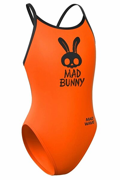 Mad Wave Kız Çocuk Mayo antichlor Flare junior PBT - Turuncu - XXL/14-15 YAŞ