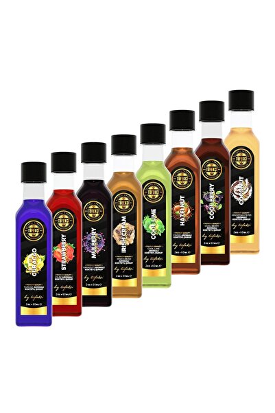 By Tüfekçi 8’li Aromalı Şurup Deneme Seti 8x60 ml – Kahve, Kokteyl, Milkshake ve İçecek Şurubu