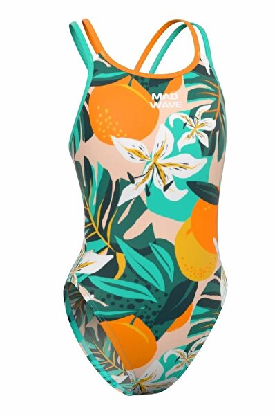 Mad Wave Kız Çocuk Mayo Crossback junior Anti-chlo - Renkli - XXL/14-15 YAŞ