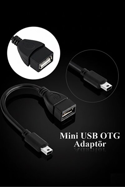 Derwell V3 Kablo 5 Pin Mini Usb Erkek Usb Dişi Aparat Oto Teyp Flash Bellek M...