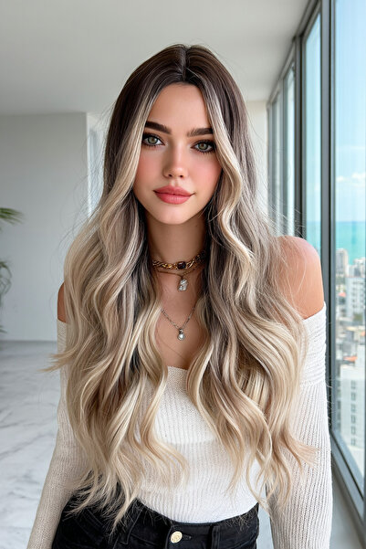 REMY HAİR Exclusive Luxury Siyah Platin Ombreli Peruk