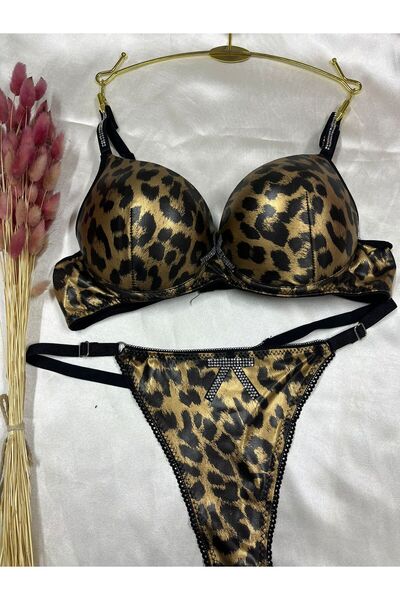 MODELLİFE Leather-Like Appearance Leopard Print Suit