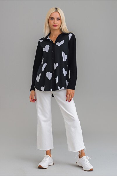 Bold & Young Cămașă din țesătură tricotată din bumbac și lycra, imprimată ova...