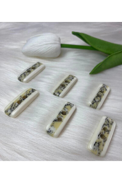 BRAVE TEKSTİL ÜRÜNLERİ Mermer Desenli 2 Delikli Düğme 3,5 cm- 10 Adet