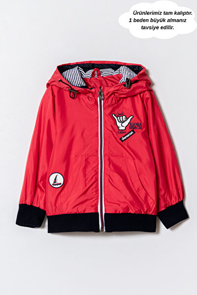 Verscon معطف واق من المطر وسترة واقية من الرياح مطرزة بغطاء للرأس للأولاد من ...