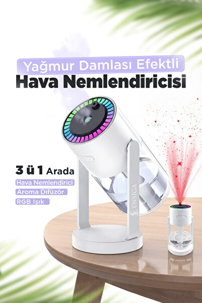 EN SİGA Yağmur Damlası Efektli Ultrasonik Hava Nemlendirici & Aroma Difüzör R...