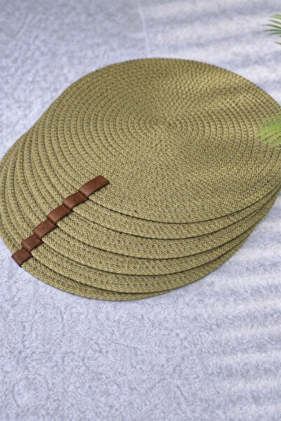 MaCGlorians طقم تقديم أمريكي باللون الأخضر الفستقي والكاكي (6 قطع) من سونيم س...