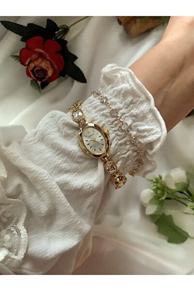 Choppers ساعة نسائية بحزام قابل للتعديل من حجر الداملا العتيق