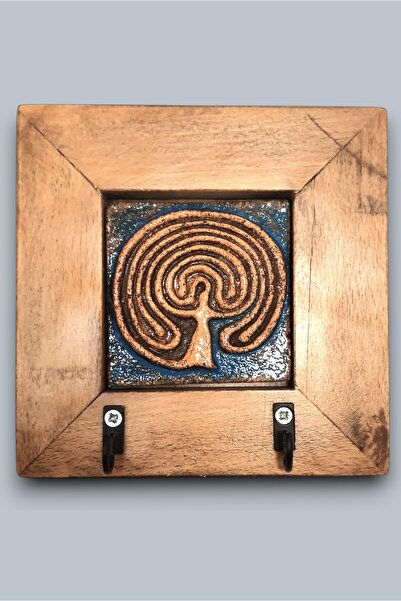 toprakanaart KRETA LABİRENTİ SERAMİK ANAHTARLIK DUVAR TABLO 22,5x22,5x2,5cm