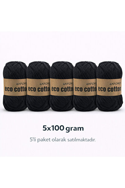Oxford İplik 5'li Paket Eco Cotton - 100 gram 200 metre %100 Rejenere Pamuk Ö...