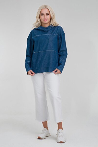 Bold & Young Жіноча туніка з капюшоном, брудною строчкою, кишенями Kangru, су...