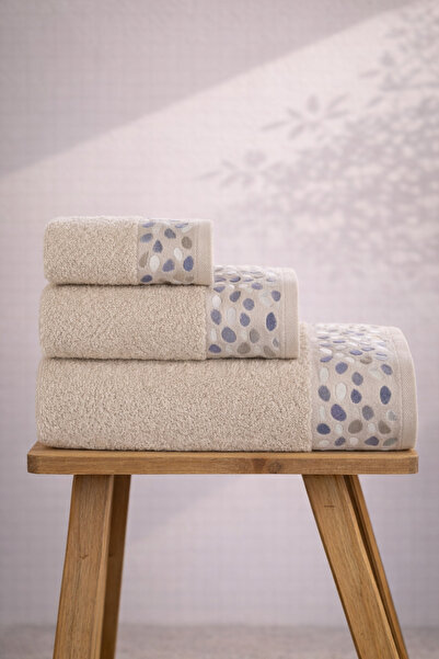 Ellia Soft طقم مناشف موزايك مكون من 3 قطع، 100% قطن، طقم حمام فاخر في علبة، ط...