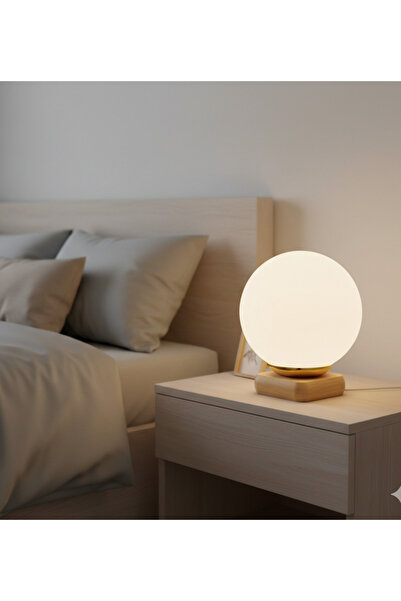 Decodelight Cam Şapkalı Ahşap Ayaklı Abajur Modelleri