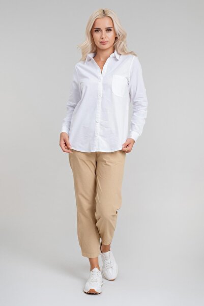 Bold & Young Cămașă Britli pentru femei, cu mâneci din țesătură ovală din bum...