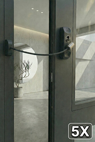 Evene Antrasit Pencere Kilidi 5 Adet Halatlı Çocuk Güvenlik Emniyet Hırsız Pi...