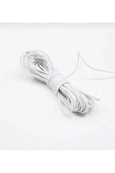 BİGÜMEX 20 MT 2 MM خيط مشمع (قلادة، تصميم مجوهرات، خيط سوار) أبيض