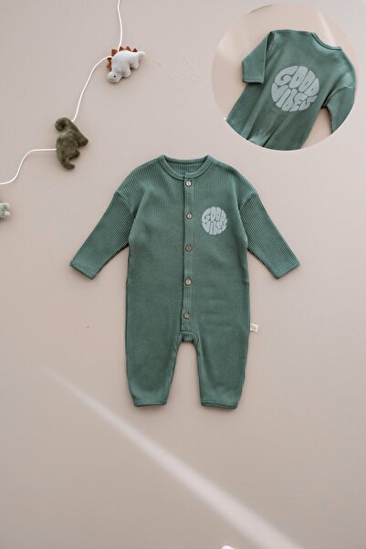 Oh La La Koala For Little Ones Good Vibes Buttoned Baby Romper